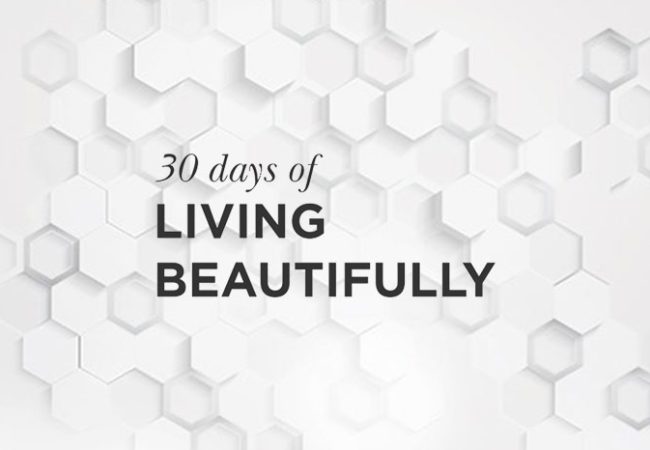 30 days of living beautifully, white 3 background Medium