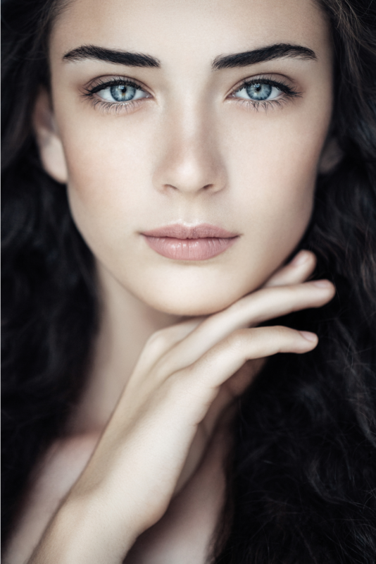 Woman with flawless-looking skin